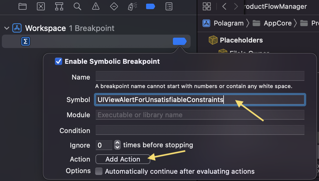 Symbolic breakpoint for UIViewAlertForUnsatisfiableConstraints